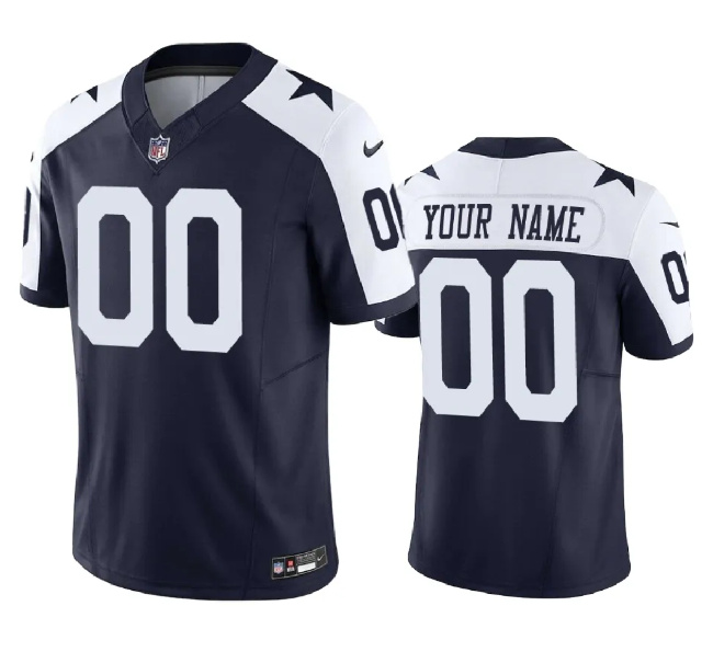 Youth Dallas Cowboys Active Player Custom White/Navy 2023 F.U.S.E. Alternate Vapor Untouchable Limited Football Stitched Jersey